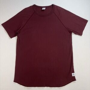Reigning Champ Lightweight T-Shirt Men's L Burgundy Maroon Crewneck Logo